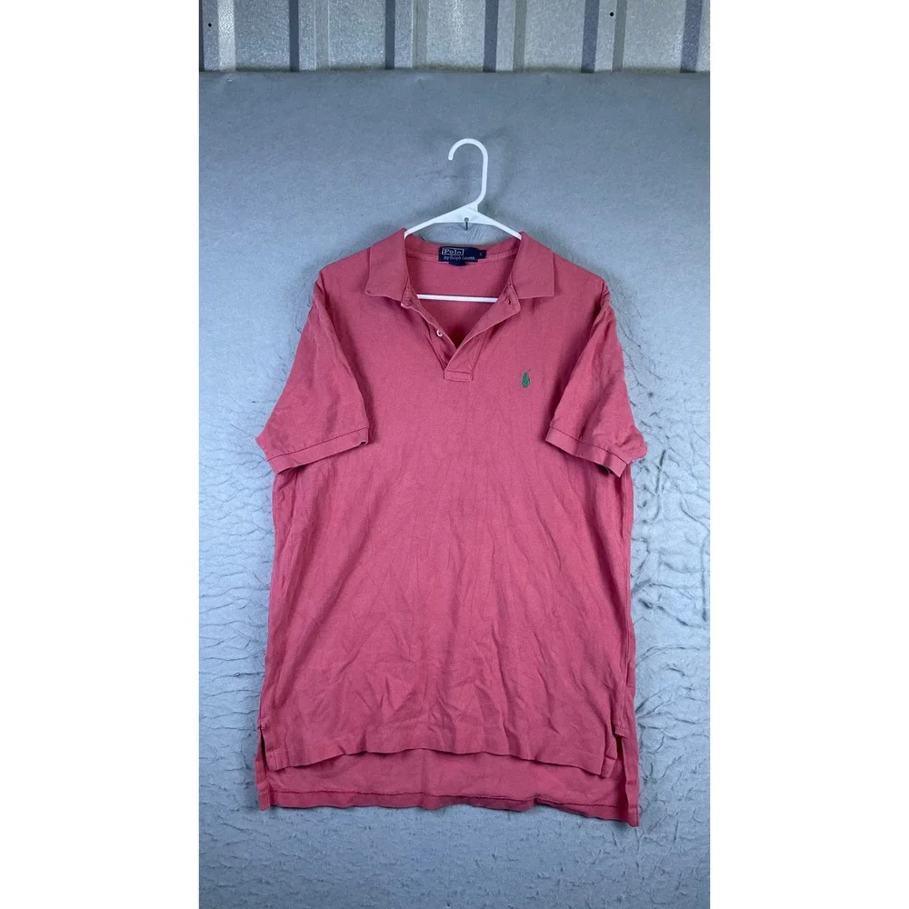 Polo Ralph Lauren Polo Shirt Mens L Pink Excellent Short Sleeve Pique Pony Logo